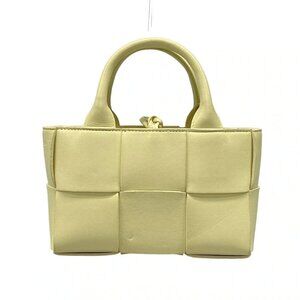 Auth BOTTEGA VENETA Candy Arco Tote - Cream Leather Tote Bag